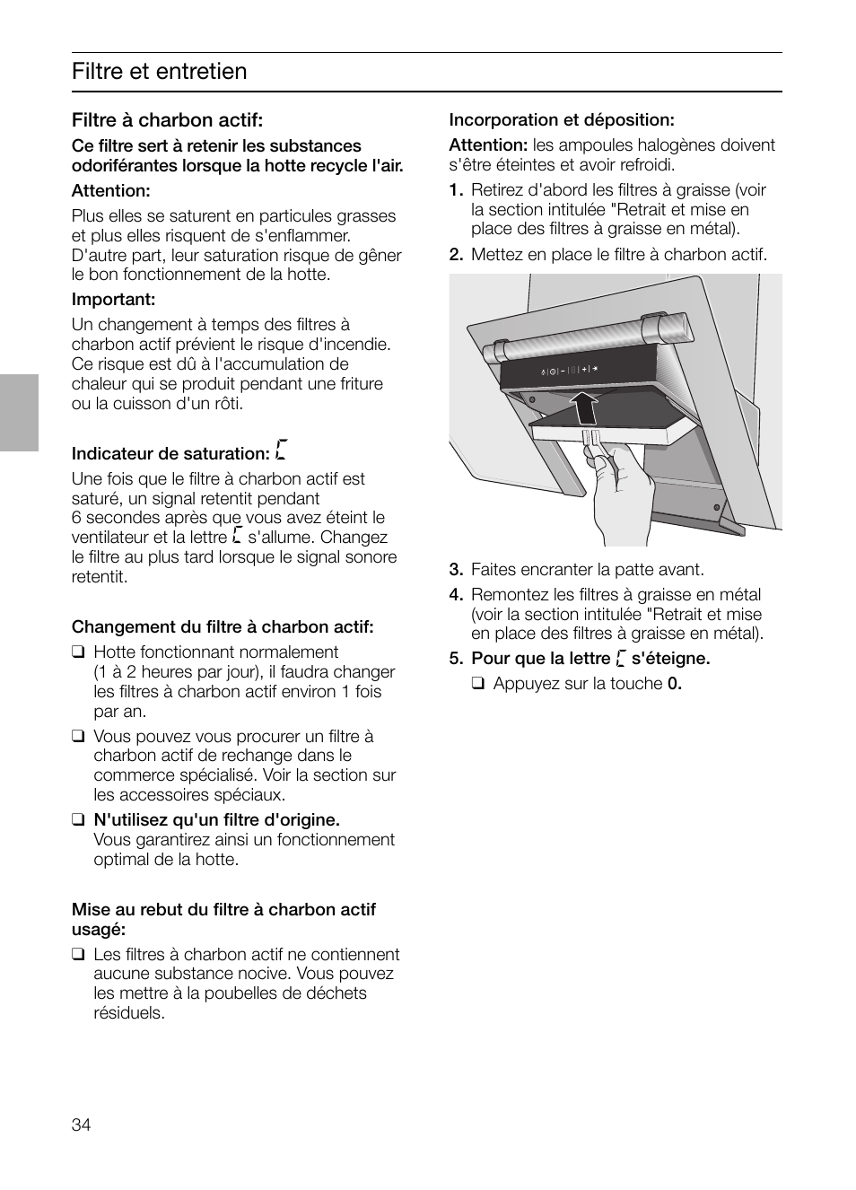 Filtre et entretien | Siemens LC955KA40 User Manual | Page 34 / 96