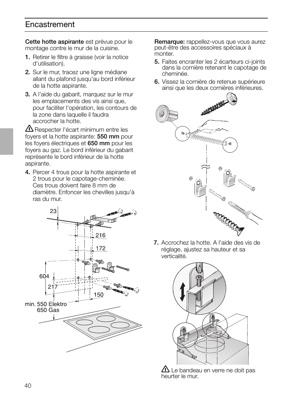 Encastrement | Siemens LC955KA40 User Manual | Page 40 / 96