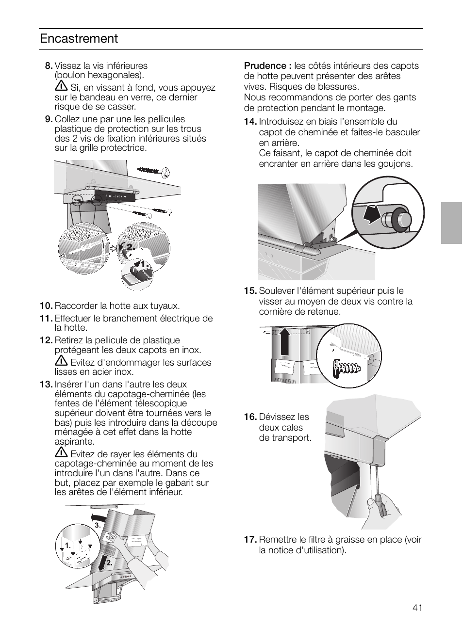 Encastrement | Siemens LC955KA40 User Manual | Page 41 / 96