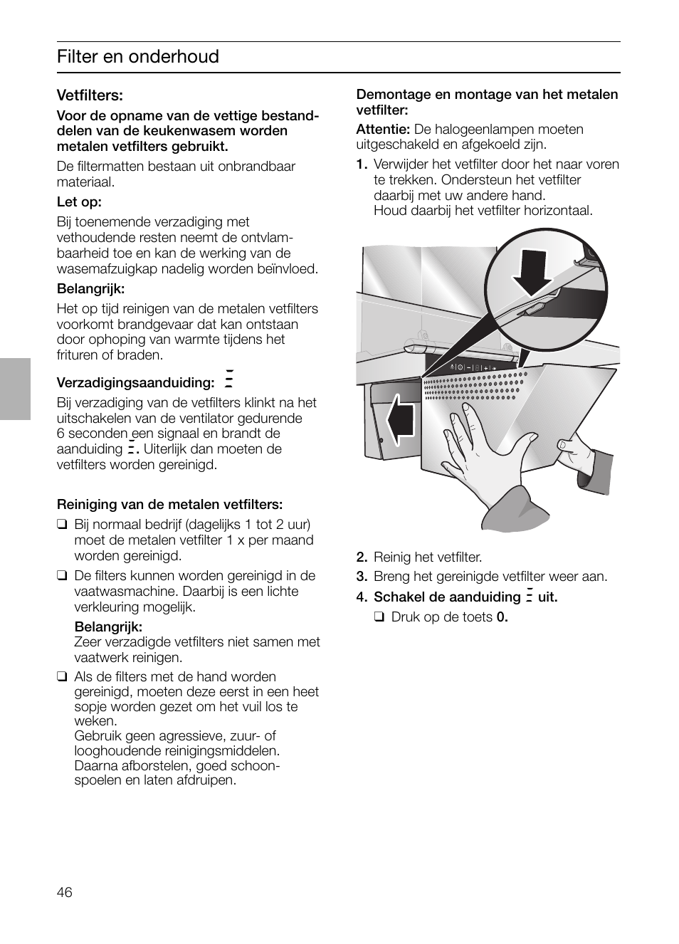 Filter en onderhoud | Siemens LC955KA40 User Manual | Page 46 / 96