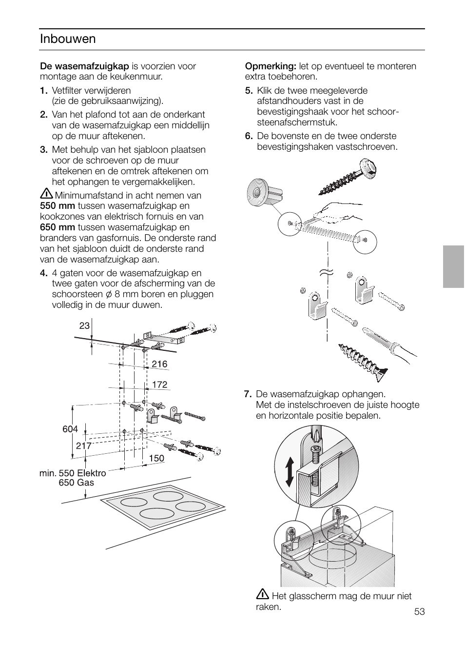 Inbouwen | Siemens LC955KA40 User Manual | Page 53 / 96