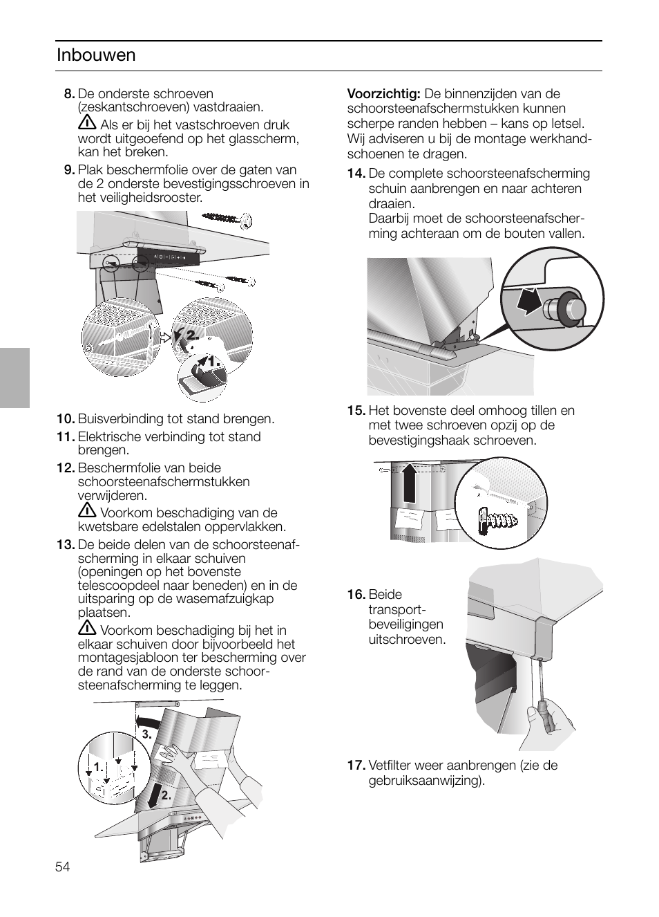 Inbouwen | Siemens LC955KA40 User Manual | Page 54 / 96