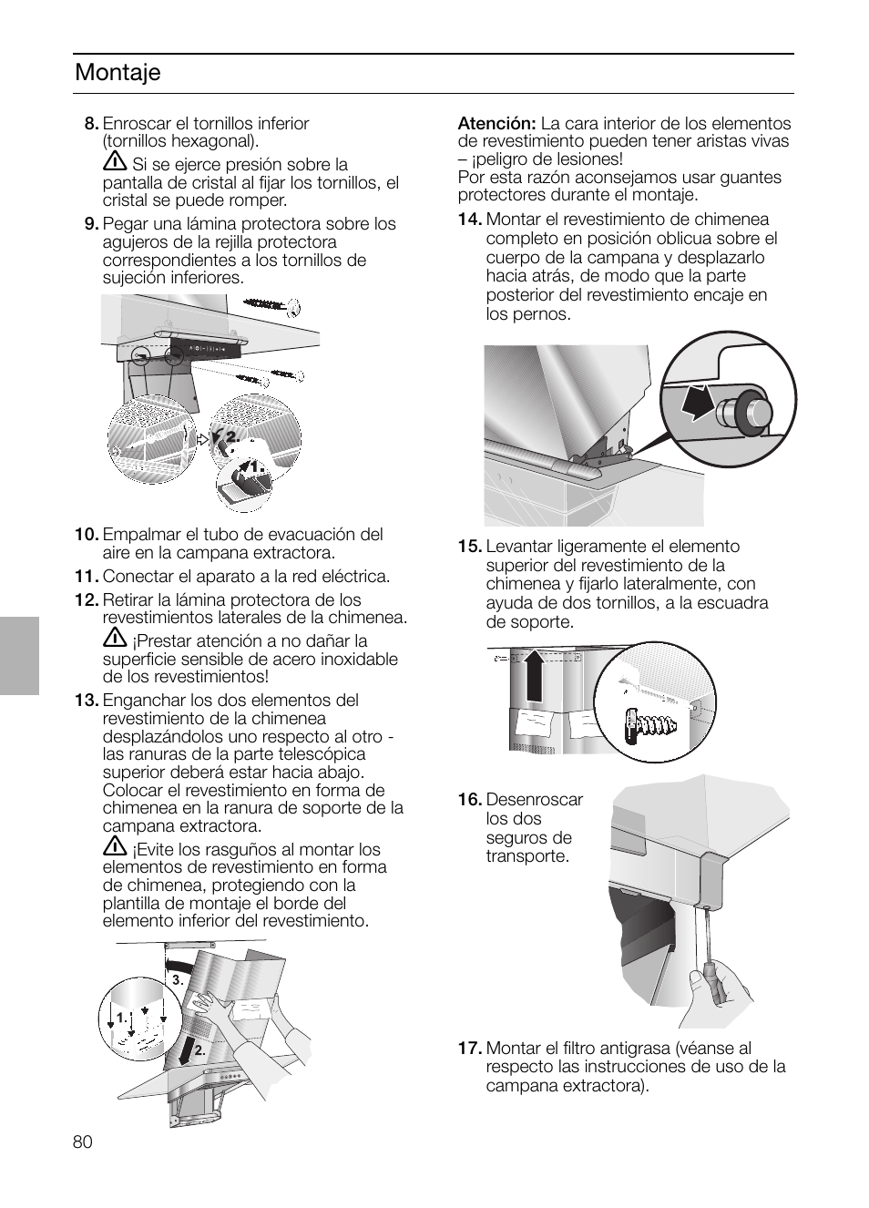 Montaje | Siemens LC955KA40 User Manual | Page 80 / 96