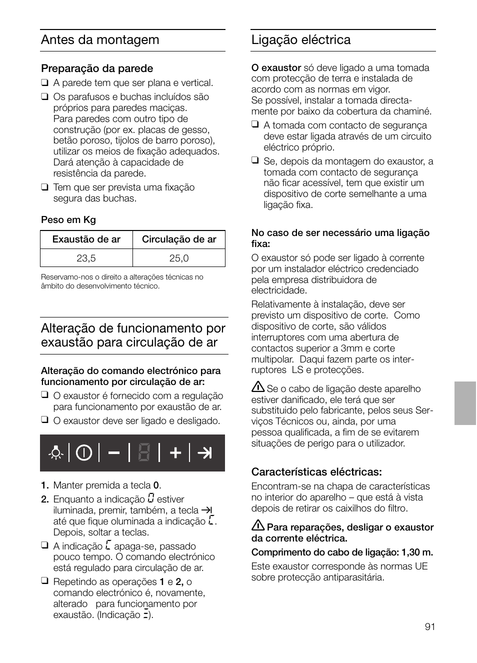 Antes da montagem, Ligação eléctrica | Siemens LC955KA40 User Manual | Page 91 / 96