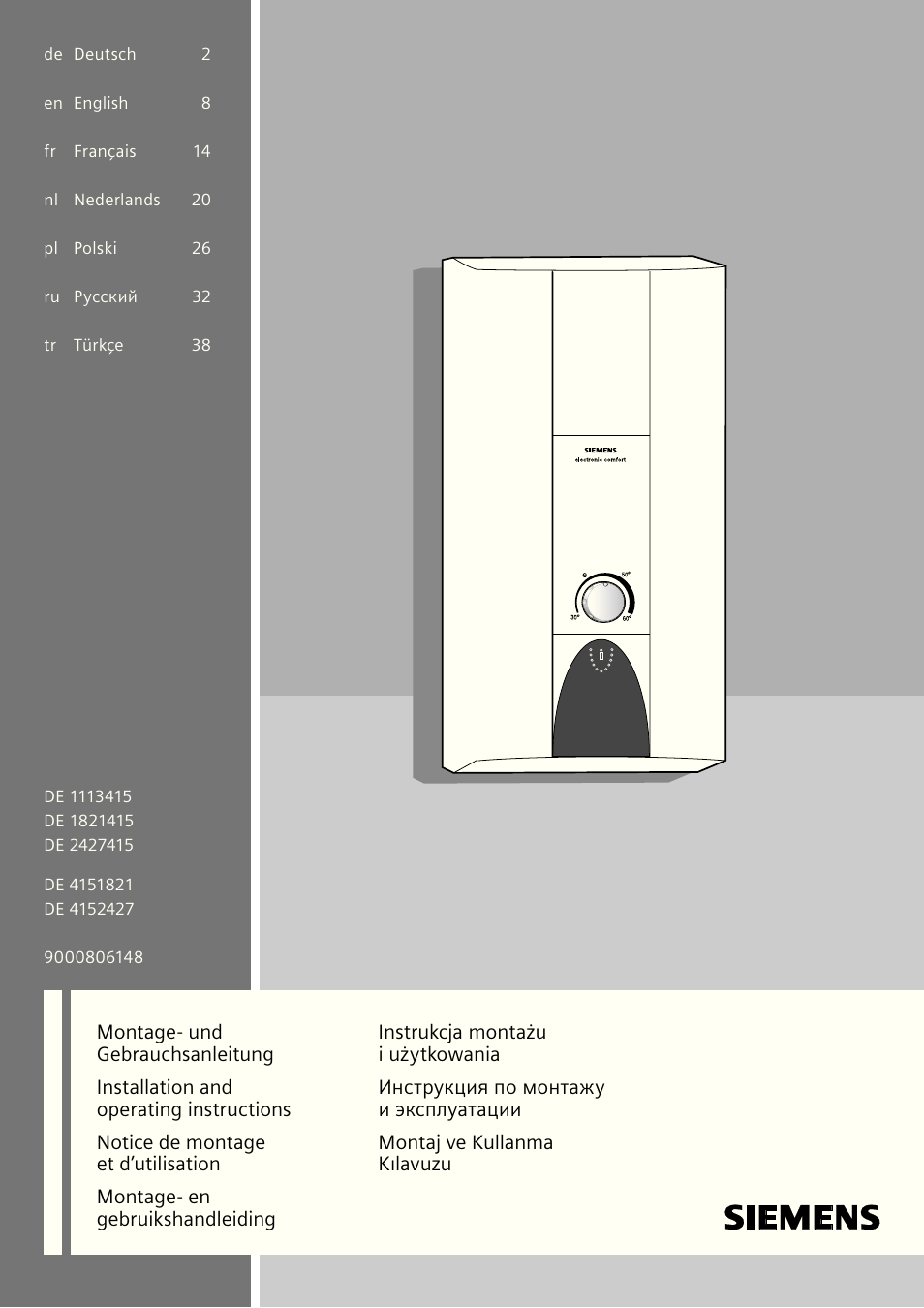 Siemens DE1821415 User Manual | 52 pages