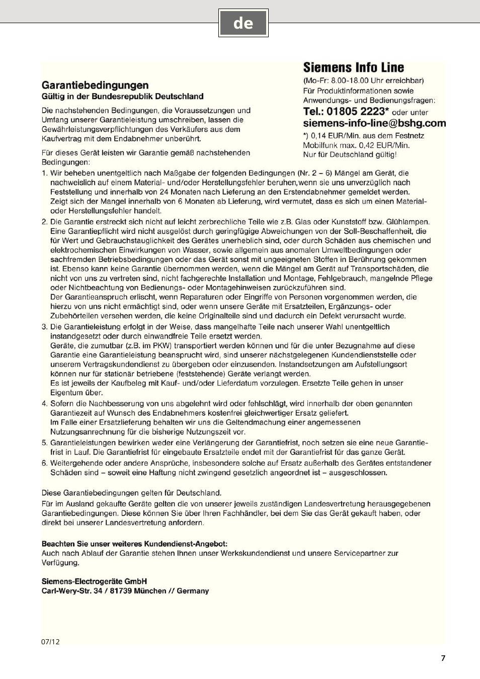 Siemens DE1821415 User Manual | Page 7 / 52