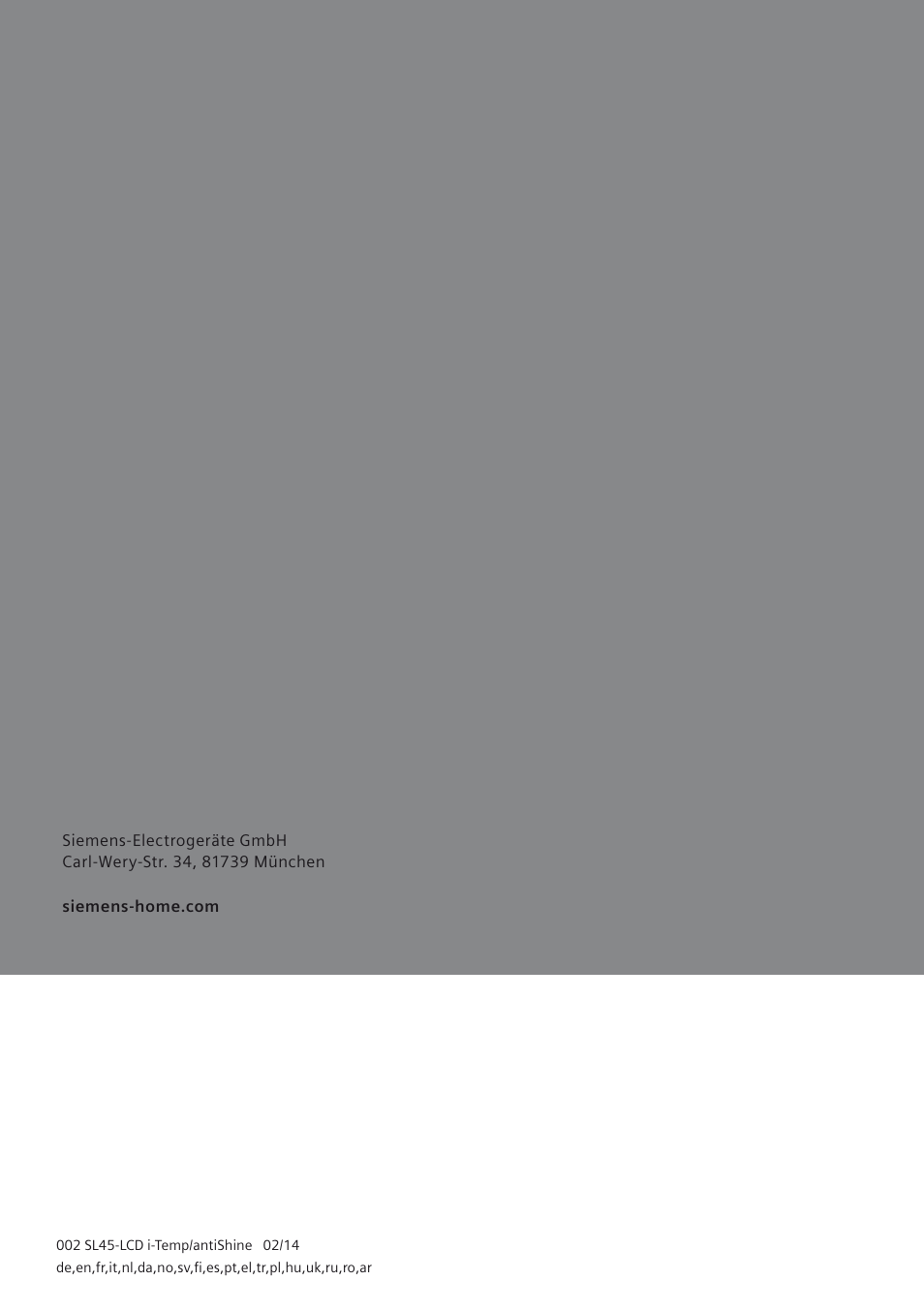Siemens TS45450 User Manual | Page 172 / 172