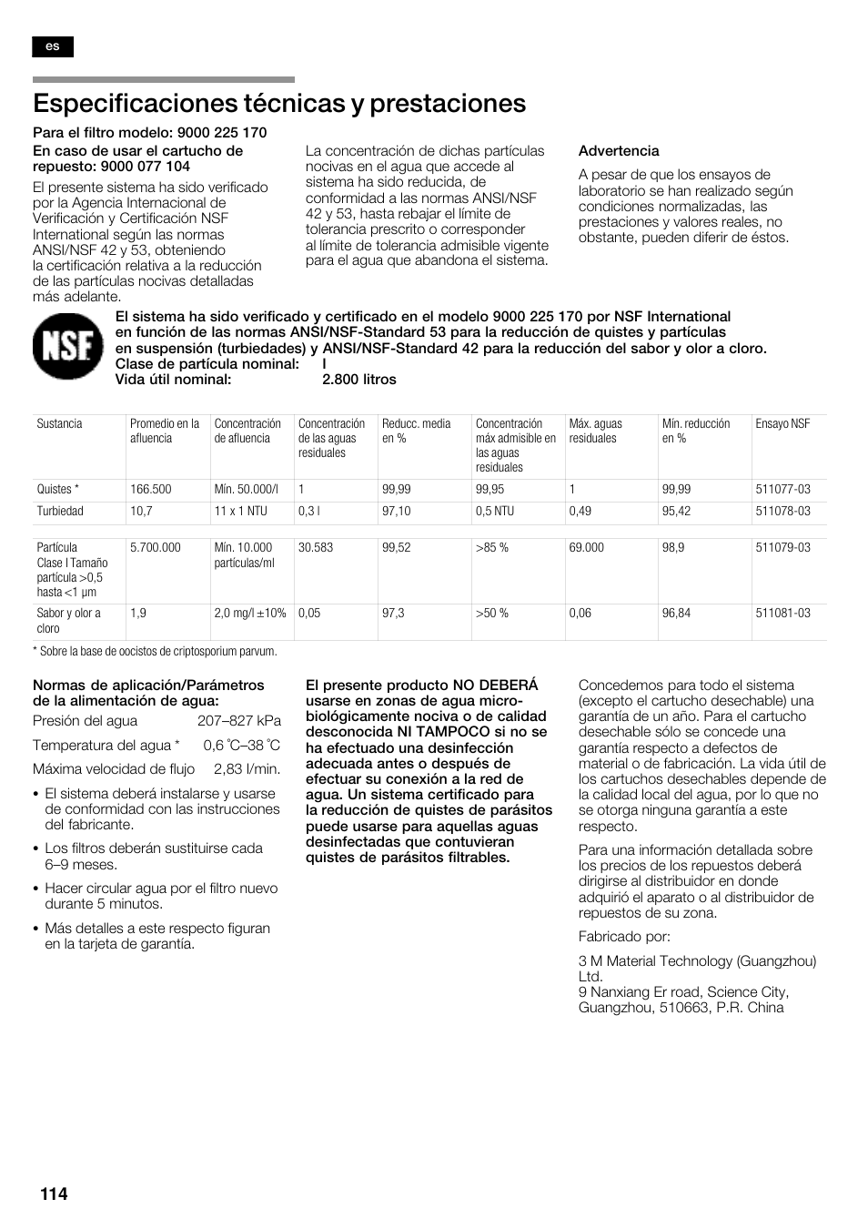 Especificaciones técnicas y prestaciones | Siemens KA62DV75 User Manual | Page 114 / 120