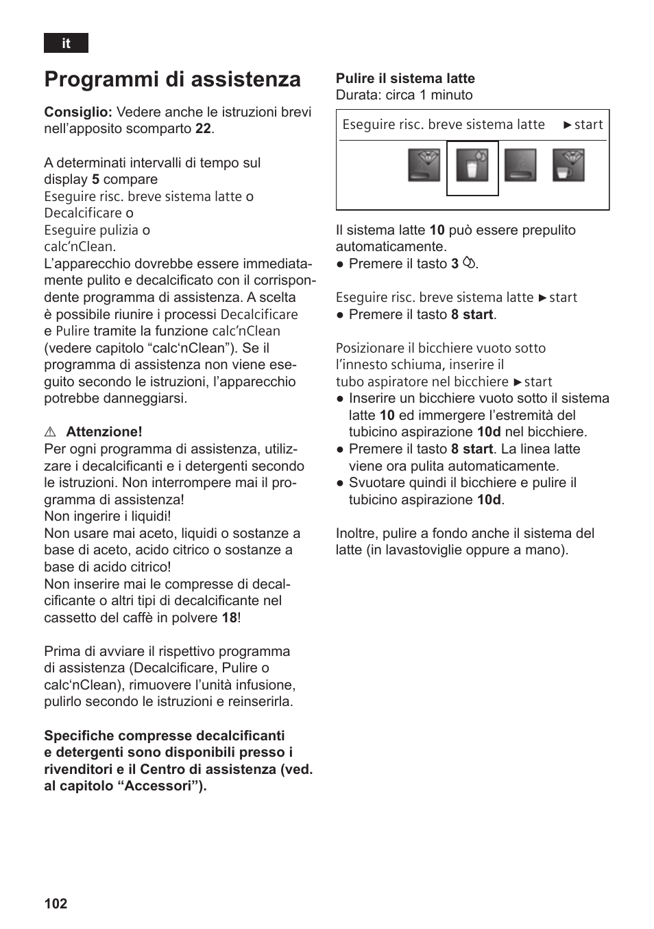 Programmi di assistenza | Siemens TE809501DE User Manual | Page 106 / 120