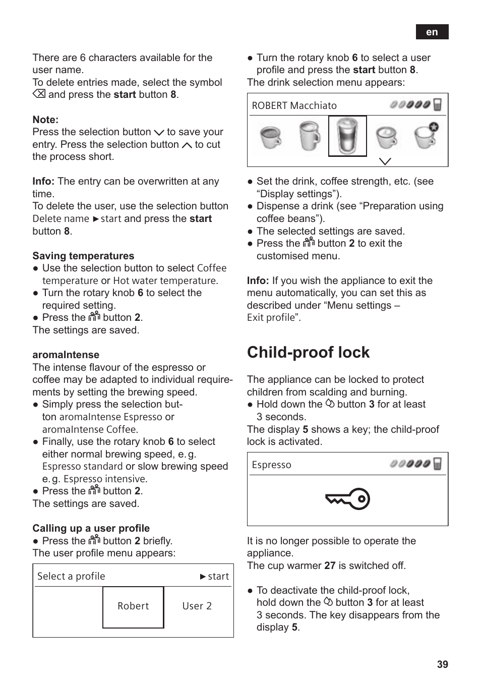 Child-proof lock | Siemens TE809501DE User Manual | Page 43 / 120