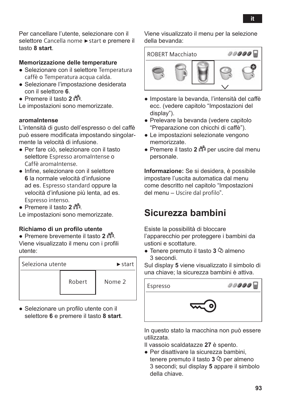 Sicurezza bambini | Siemens TE809501DE User Manual | Page 97 / 120