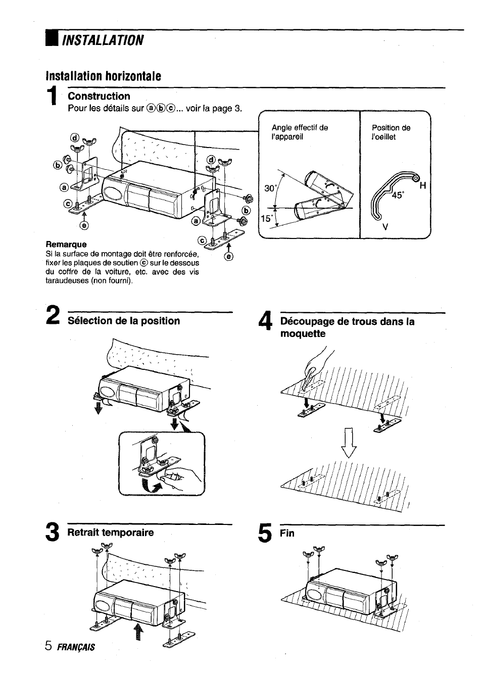Installation installation horizontale | Aiwa ADC M55YU User Manual | Page 27 / 33