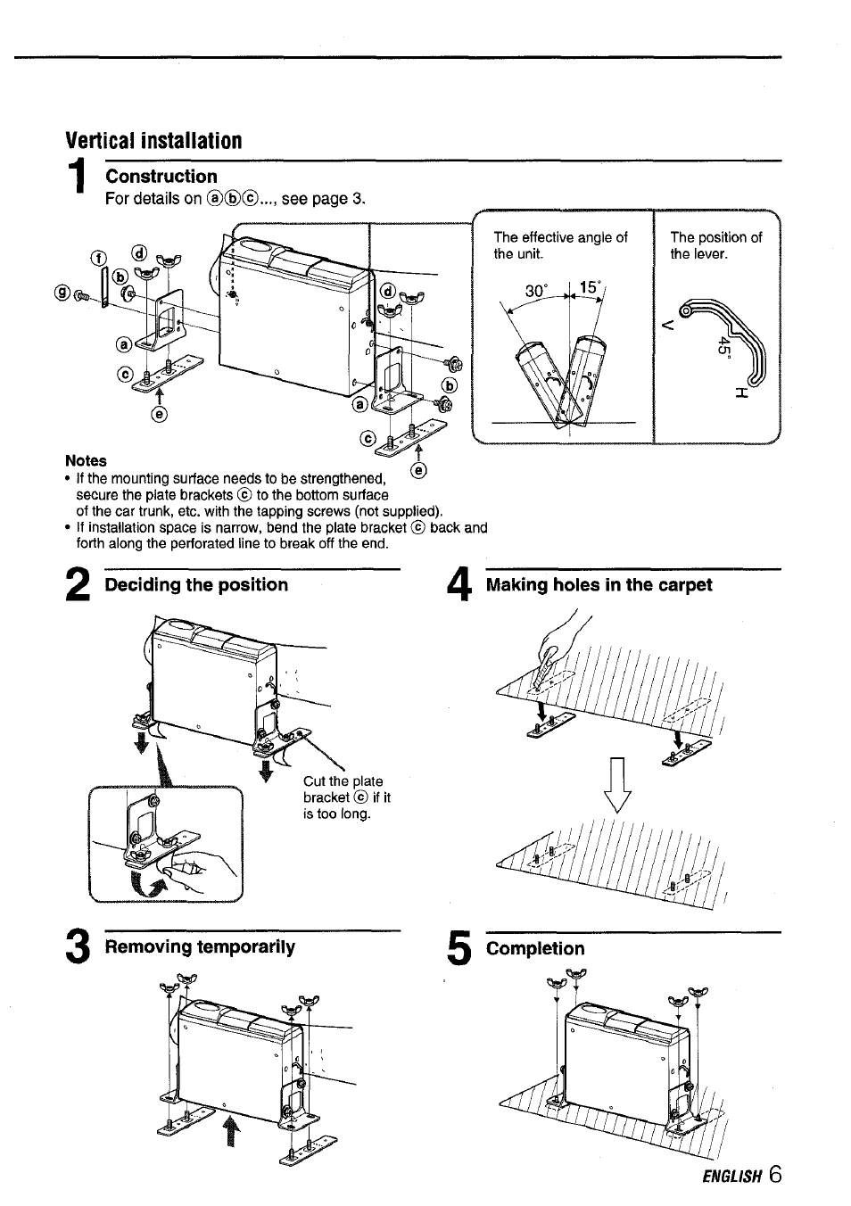 Vertical installation | Aiwa ADC M55YU User Manual | Page 7 / 33