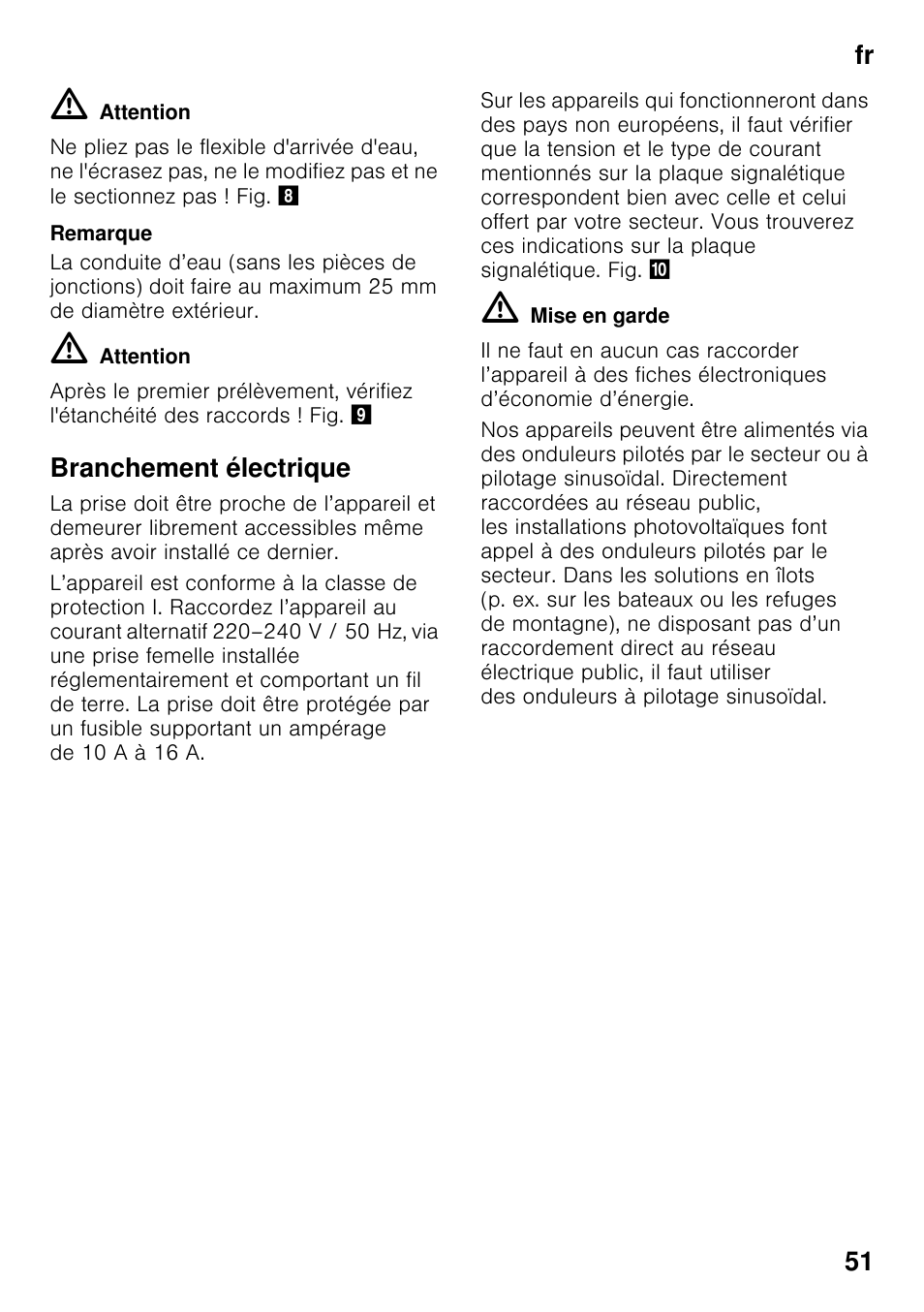 Branchement électrique, Fr 51 | Siemens GS36DPI20 User Manual | Page 51 / 114