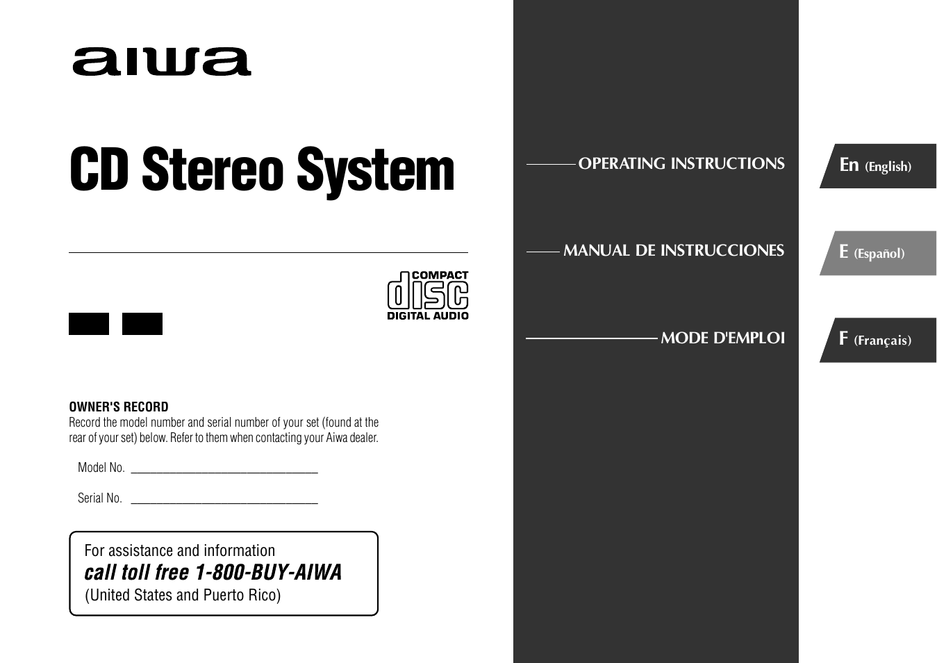 Aiwa NSX-D30 User Manual | 22 pages