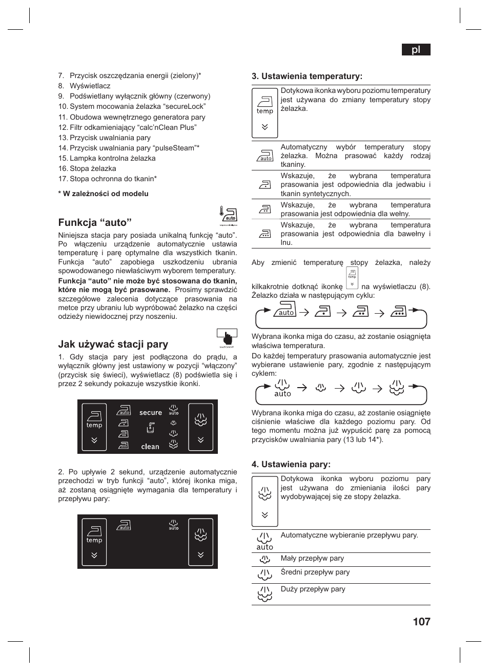 Funkcja “auto, Jak używać stacji pary | Siemens TS45359 User Manual | Page 107 / 156