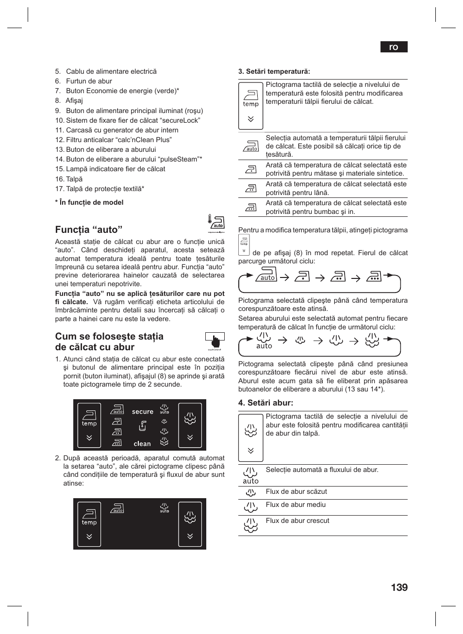 Funcţia “auto, Cum se foloseşte staţia de călcat cu abur | Siemens TS45359 User Manual | Page 139 / 156