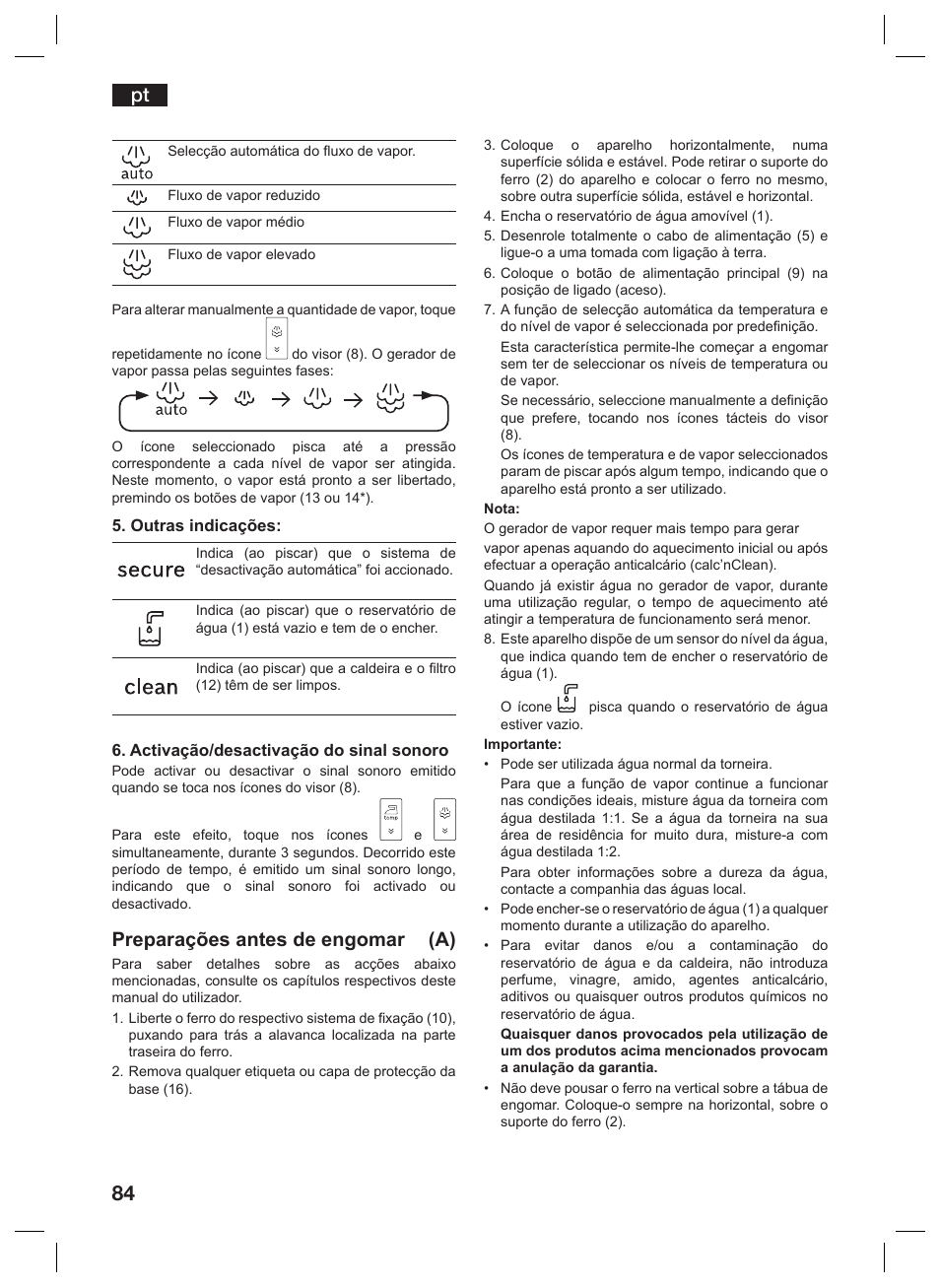 Preparações antes de engomar (a) | Siemens TS45359 User Manual | Page 84 / 156