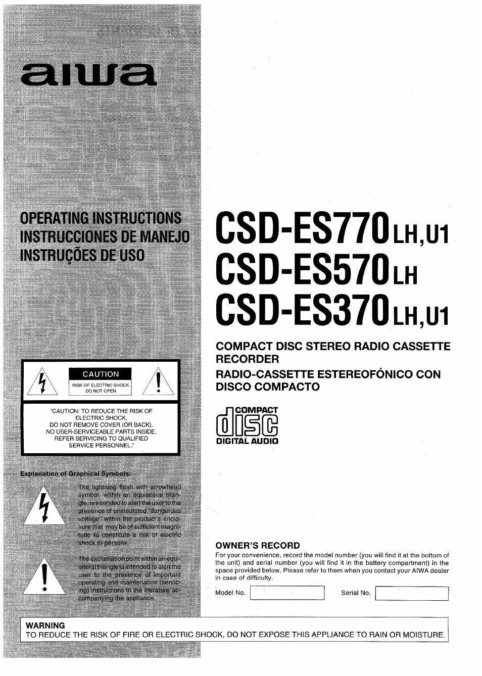 Aiwa CSD-ES370 User Manual | 31 pages