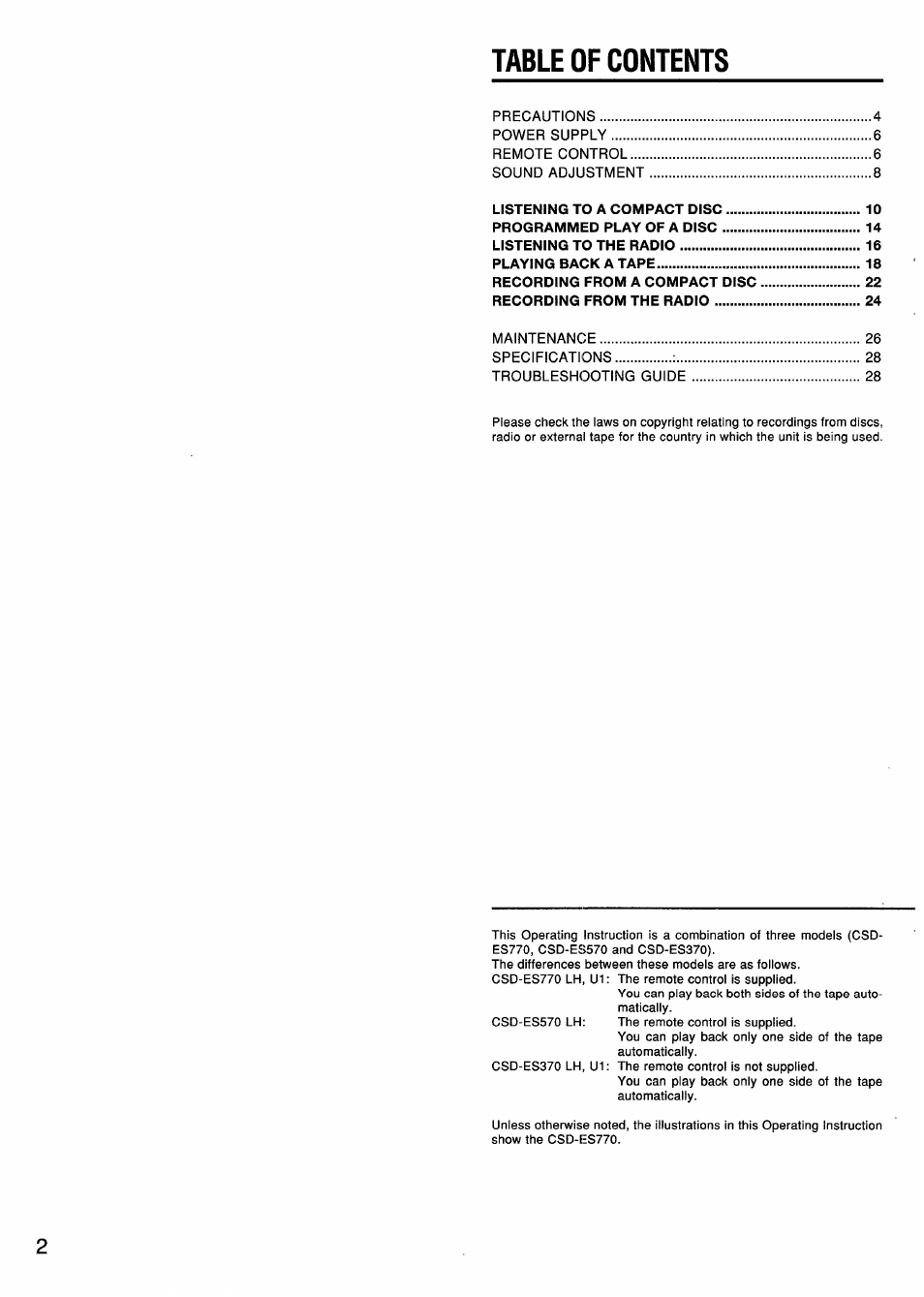 Aiwa CSD-ES370 User Manual | Page 2 / 31