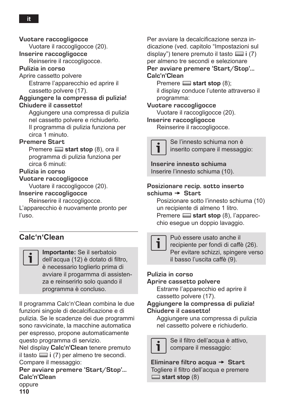 Calc‘n‘clean | Siemens TK76K573 User Manual | Page 112 / 182