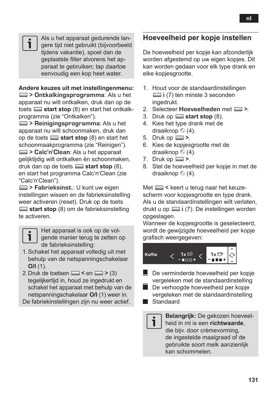 Hoeveelheid per kopje instellen | Siemens TK76K573 User Manual | Page 133 / 182