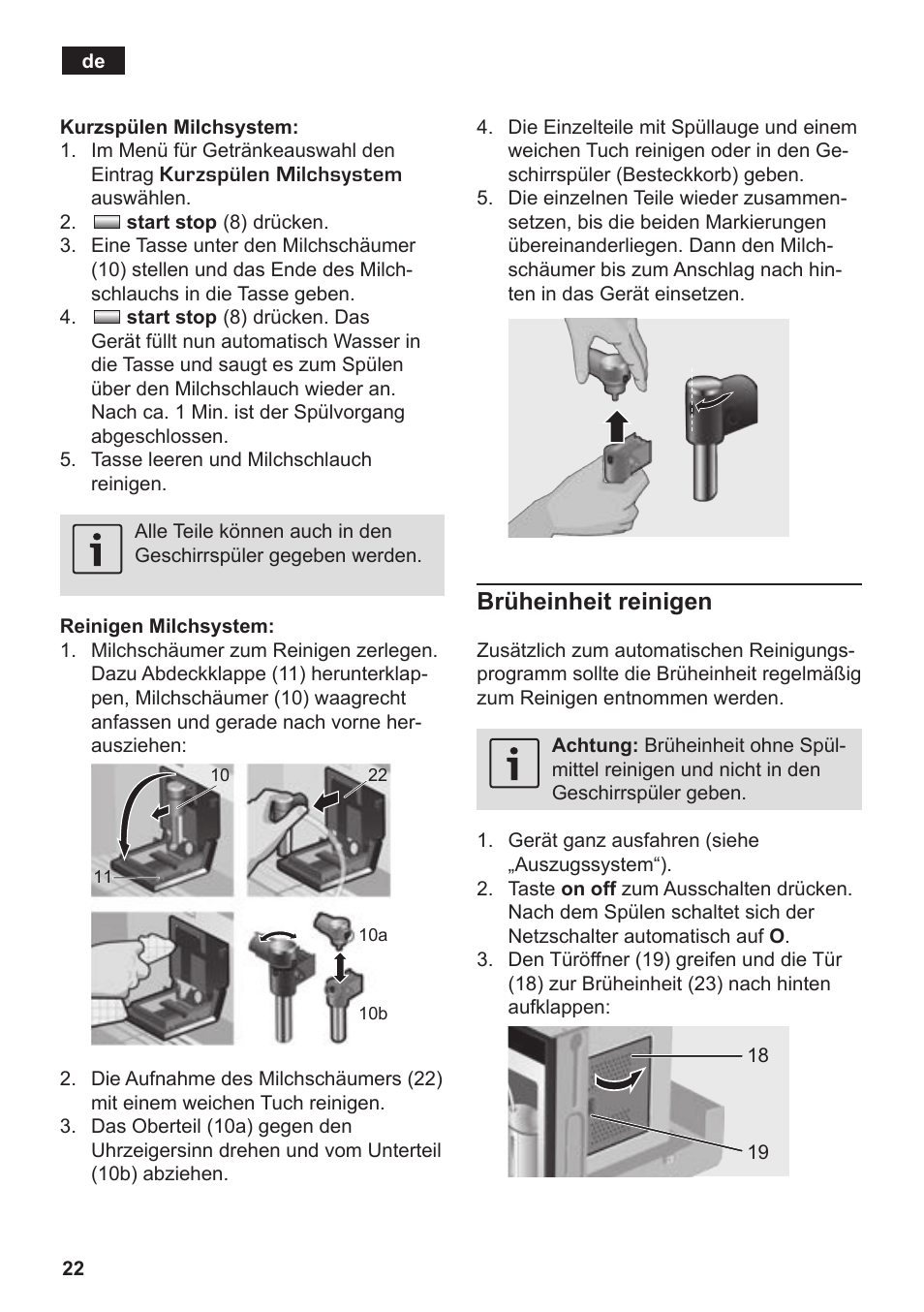 Brüheinheit reinigen | Siemens TK76K573 User Manual | Page 24 / 182