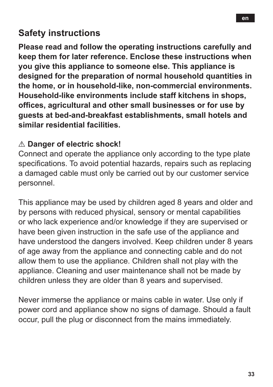 Safety instructions | Siemens TK76K573 User Manual | Page 35 / 182