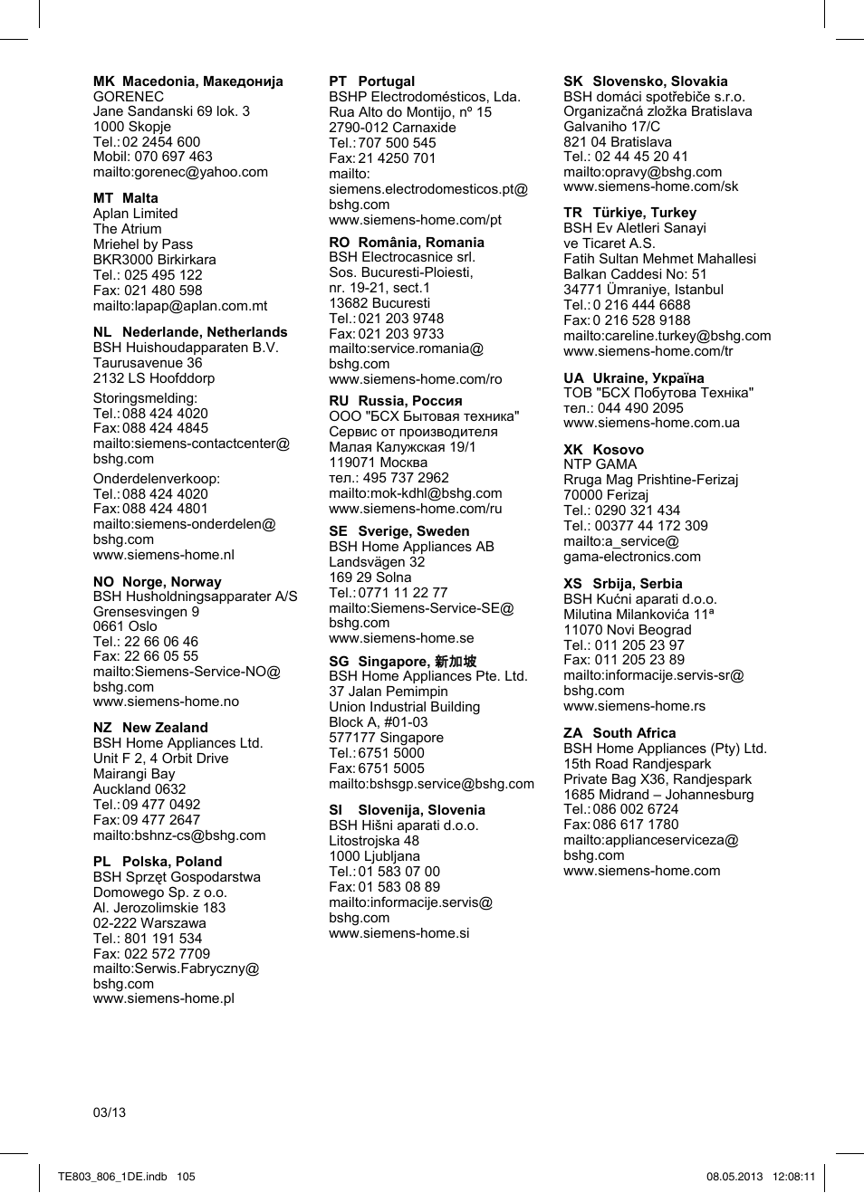 Siemens TE803509DE User Manual | Page 109 / 112