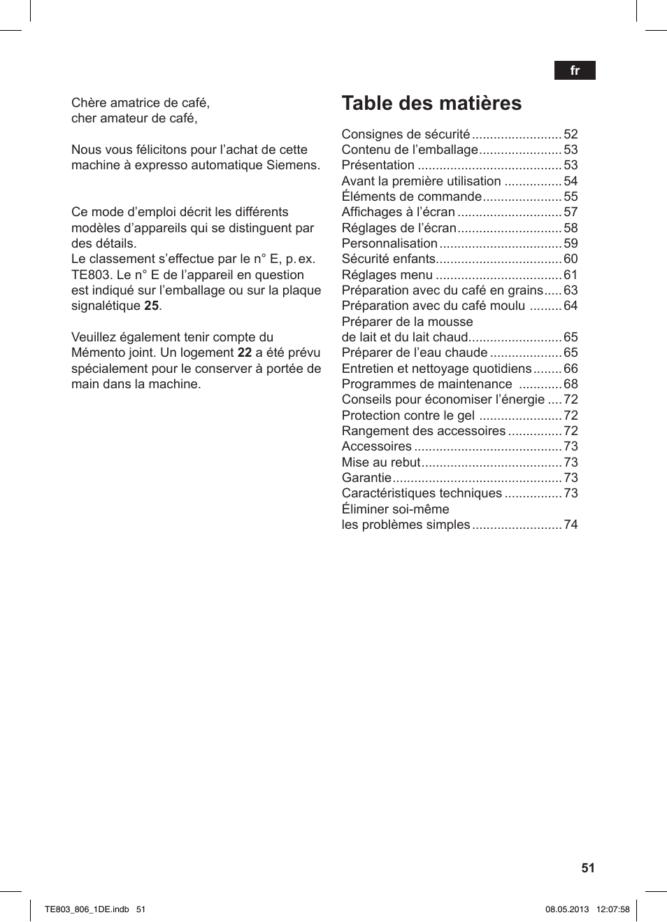 Siemens TE803509DE User Manual | Page 55 / 112