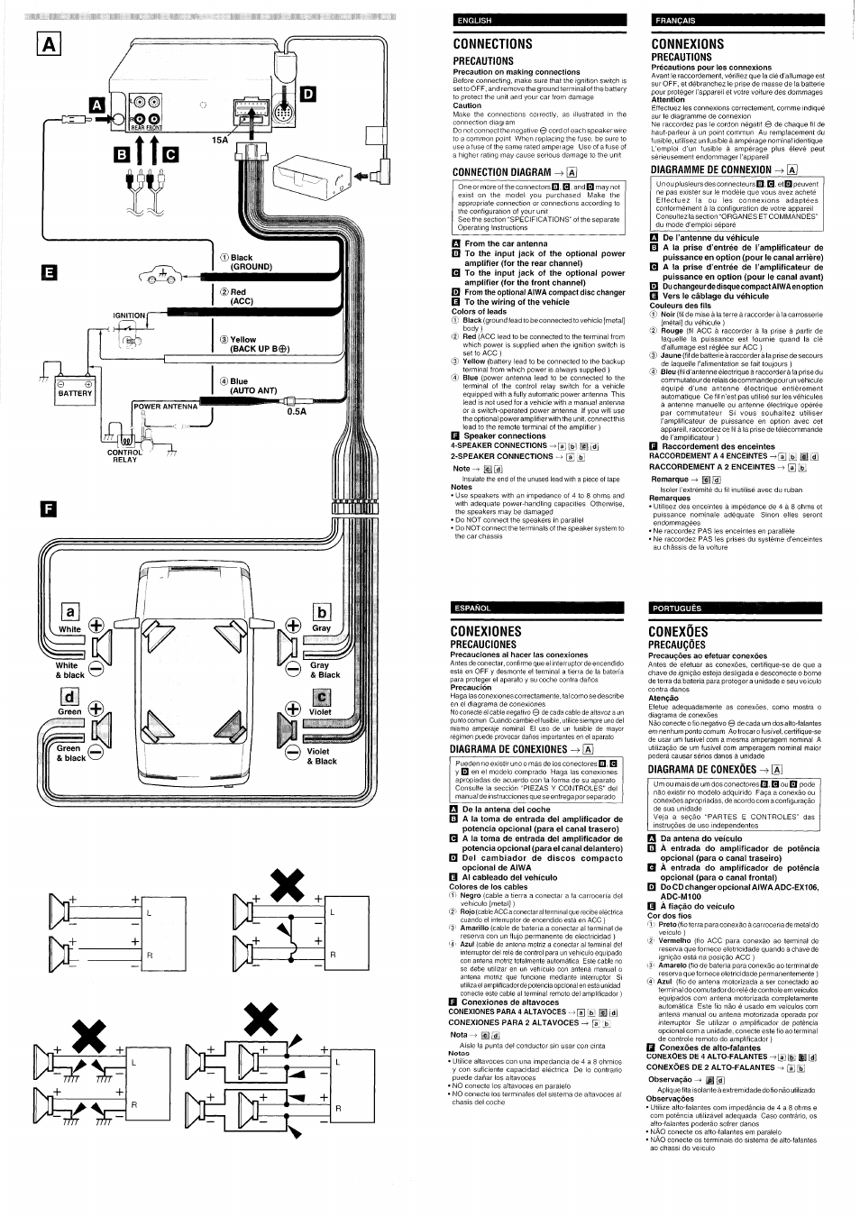 Wiring | Aiwa CDC-X417 User Manual | Page 12 / 18