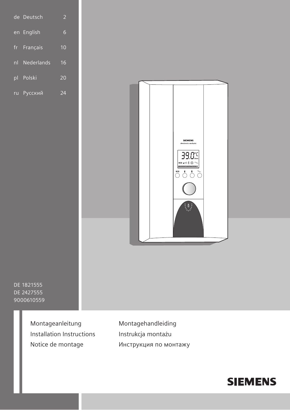 Siemens DE2427555 User Manual | 36 pages