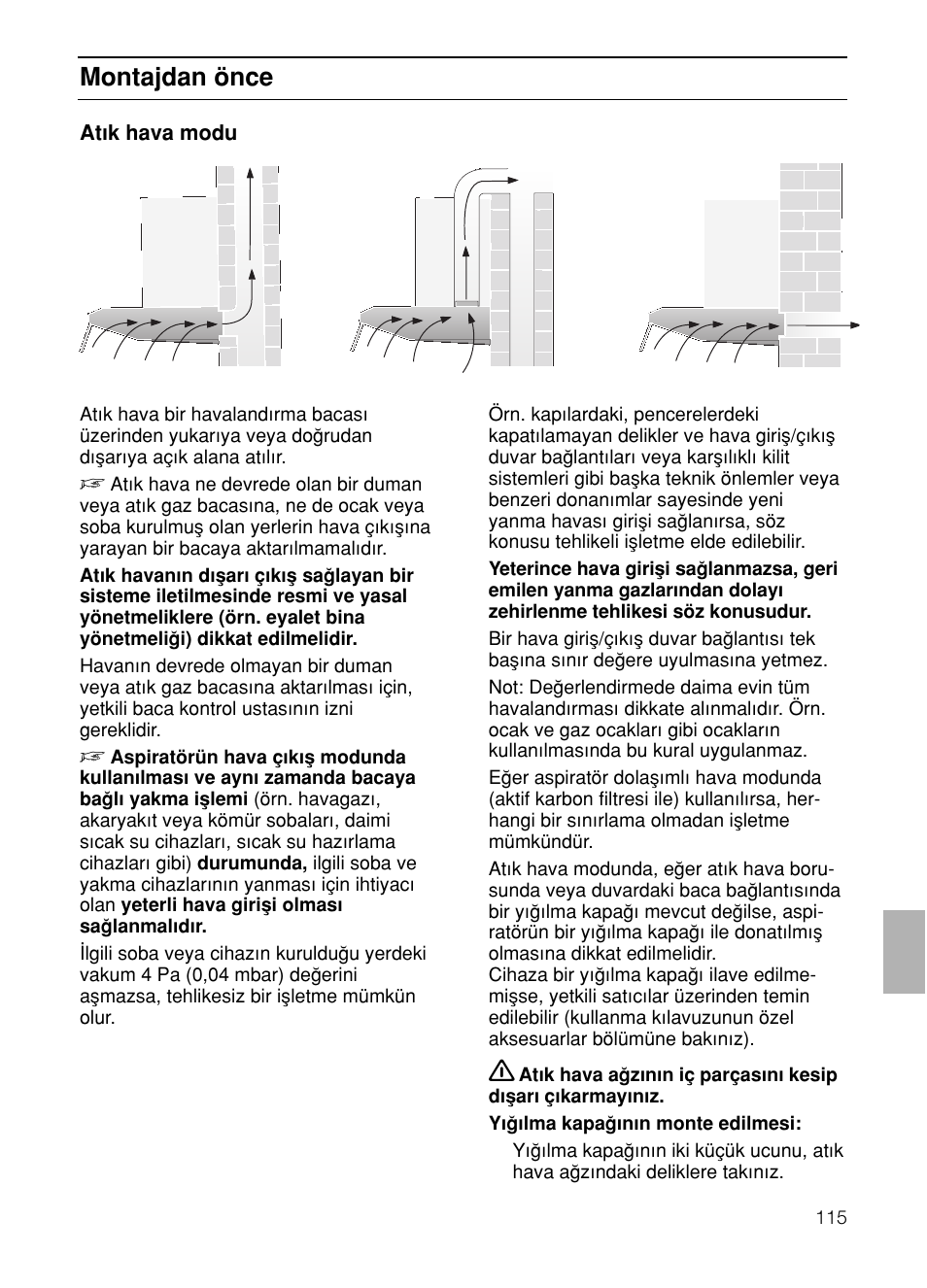 Montajdan önce | Siemens LU17122 User Manual | Page 115 / 124