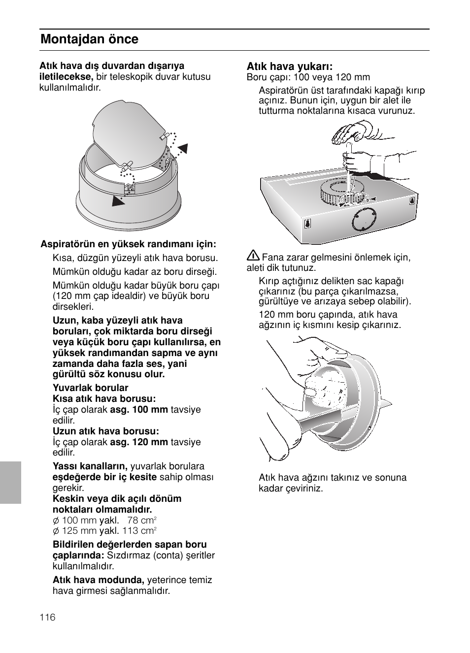 Montajdan önce | Siemens LU17122 User Manual | Page 116 / 124