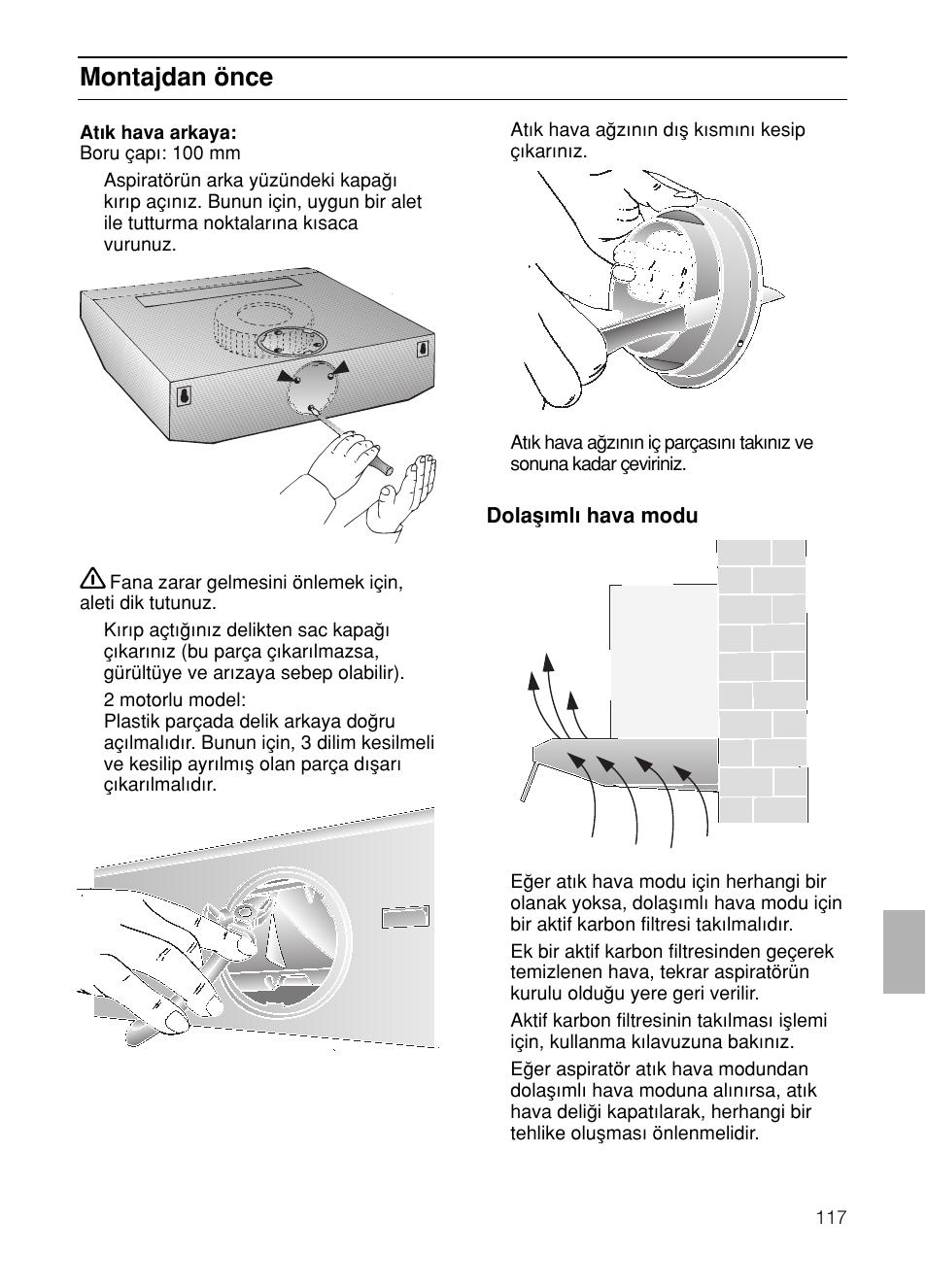 Montajdan önce | Siemens LU17122 User Manual | Page 117 / 124