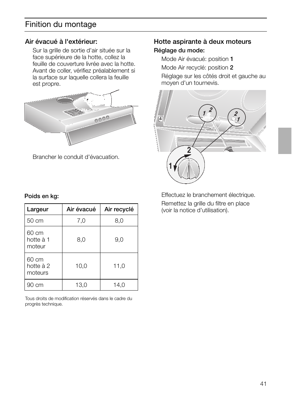 Finition du montage | Siemens LU17122 User Manual | Page 41 / 124