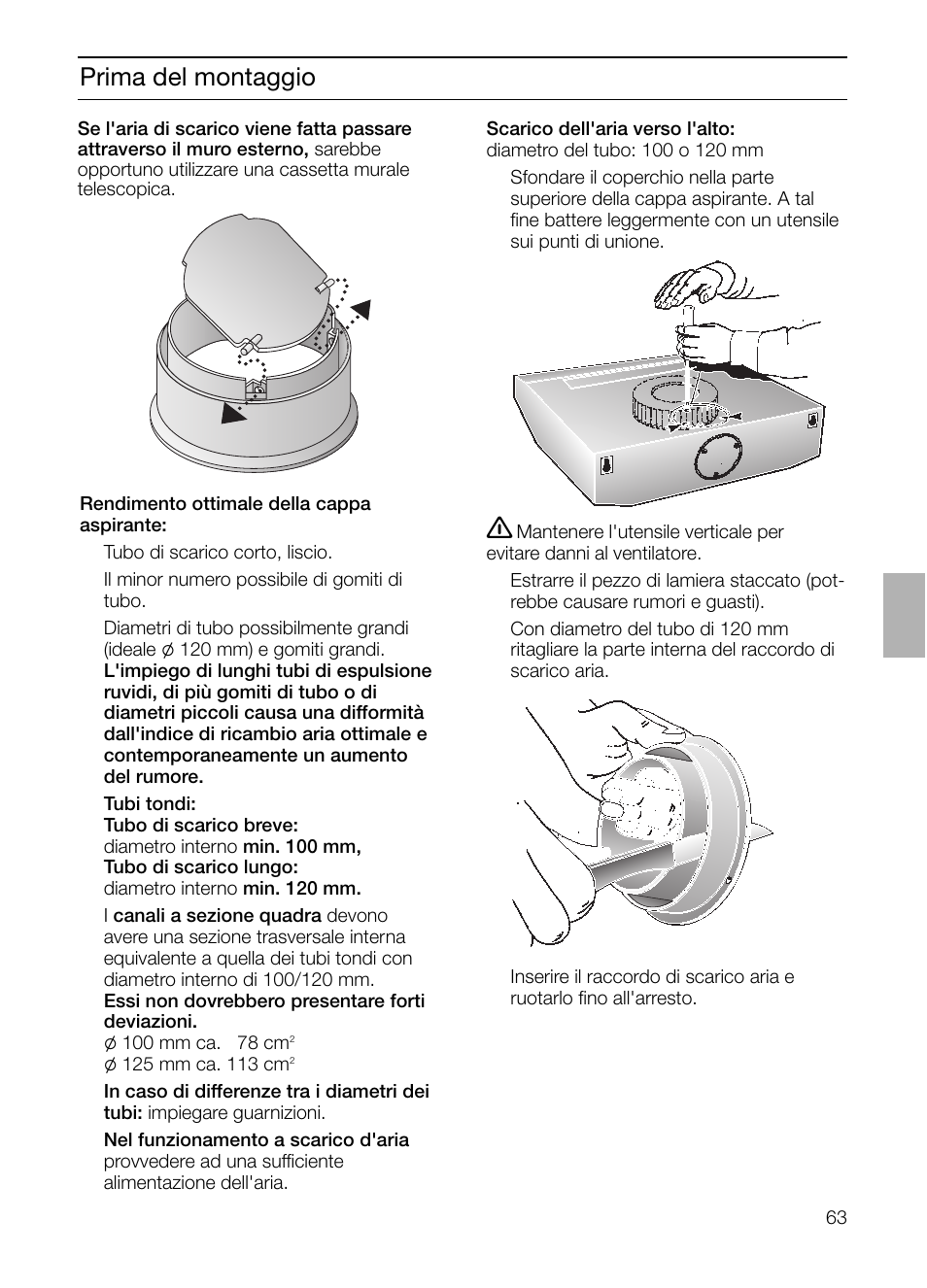 Prima del montaggio | Siemens LU17122 User Manual | Page 63 / 124