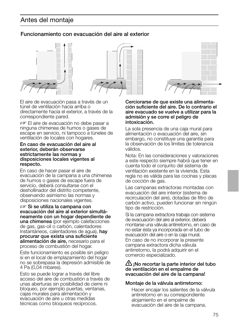 Antes del montaje | Siemens LU17122 User Manual | Page 75 / 124