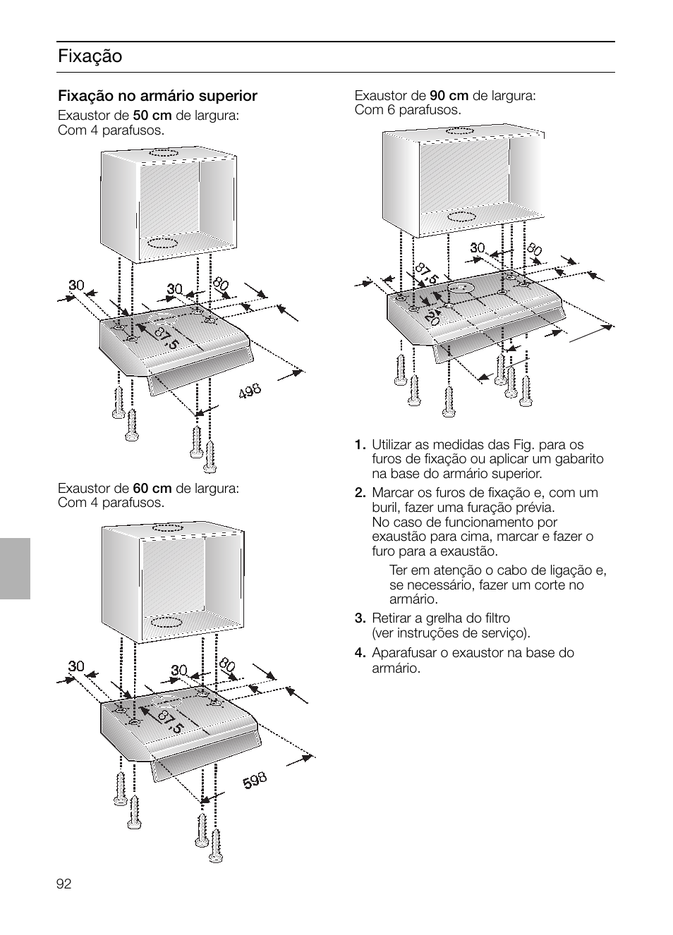 Fixação | Siemens LU17122 User Manual | Page 92 / 124