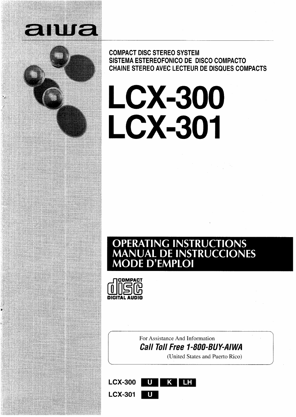 Aiwa LCX-301 User Manual | 44 pages