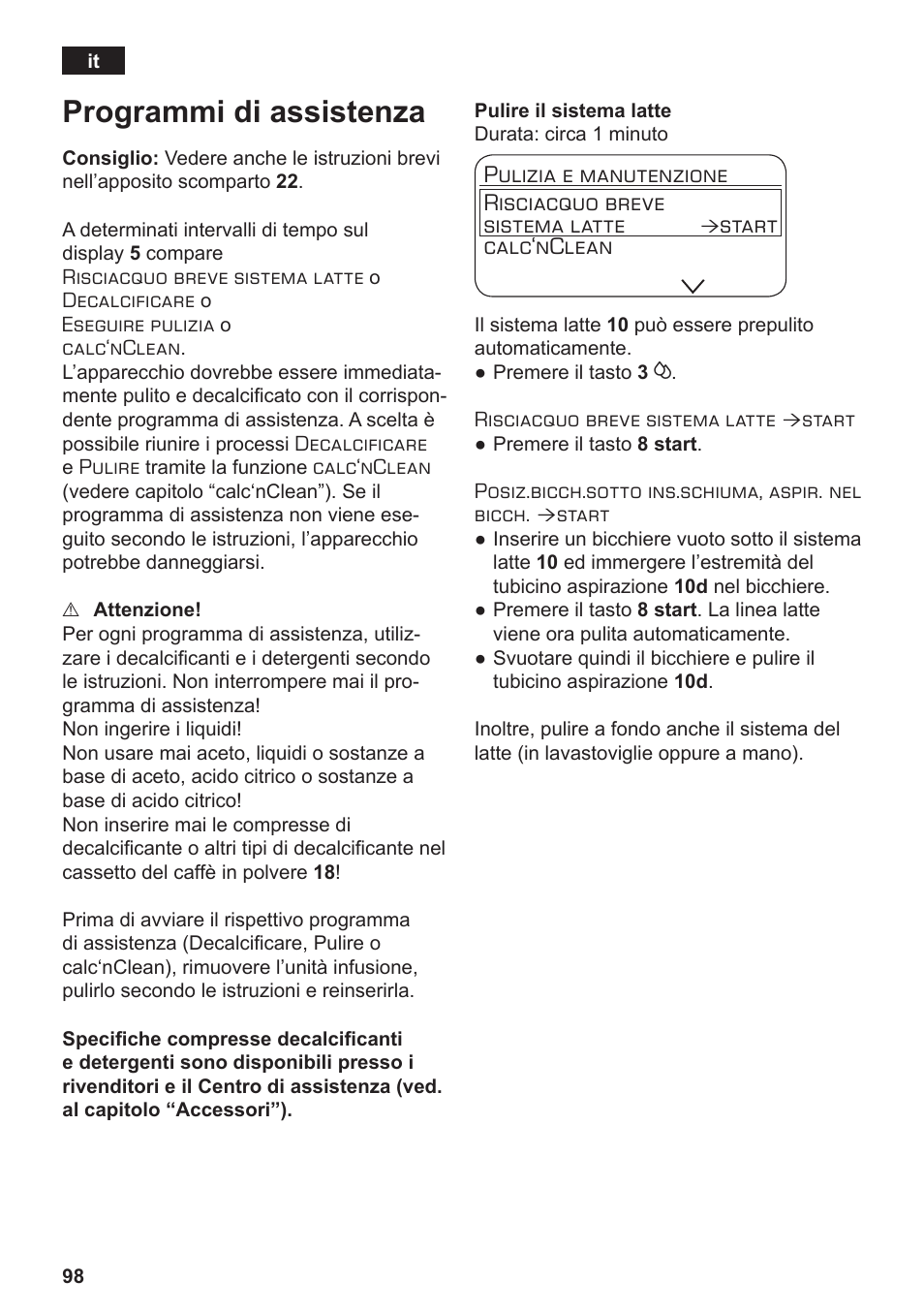 Programmi di assistenza | Siemens TE806501DE User Manual | Page 102 / 116