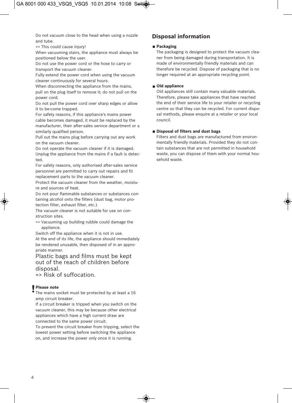 Disposal information | Siemens VSQ5X12M1 User Manual | Page 5 / 96