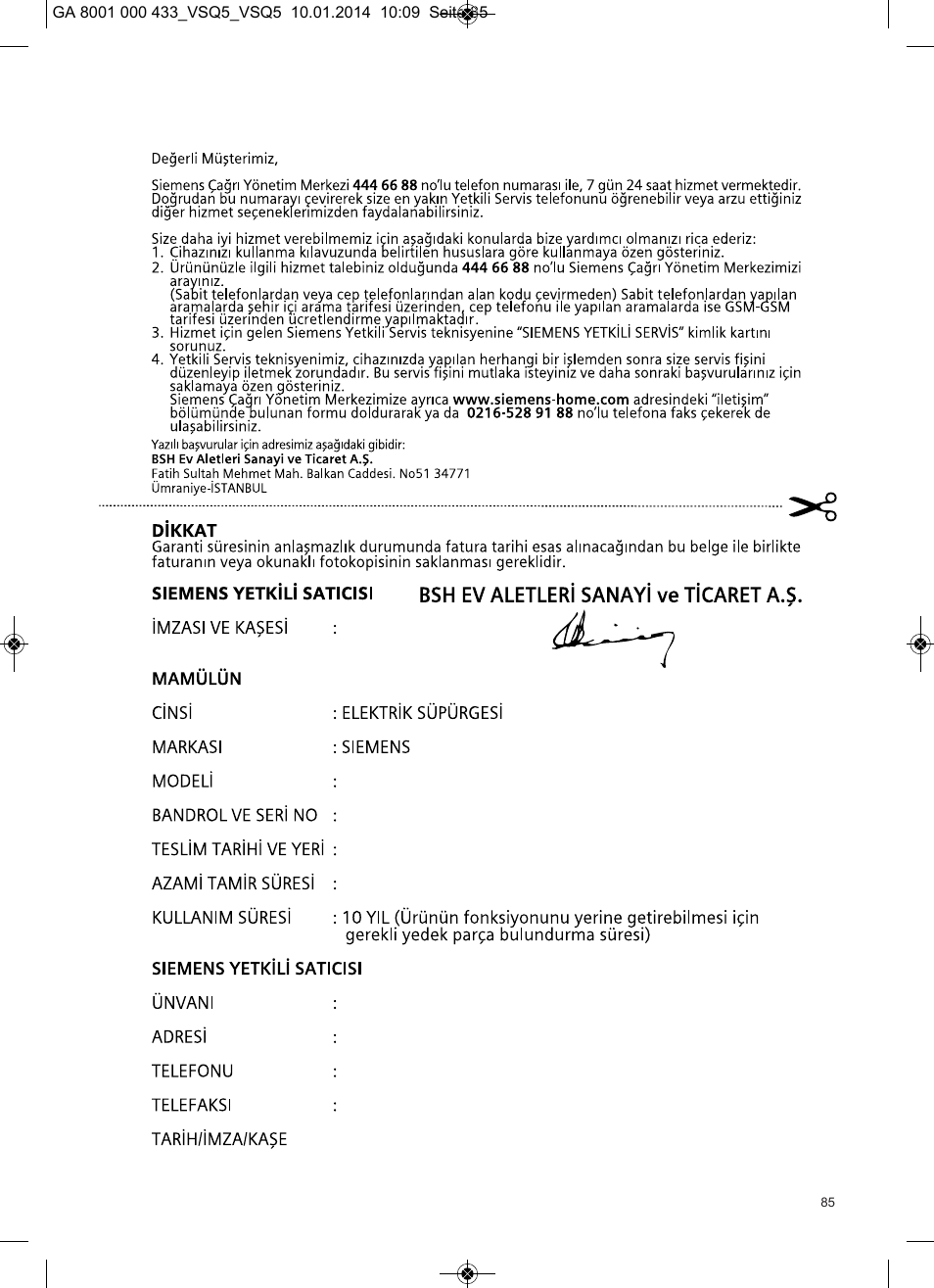 Siemens VSQ5X12M1 User Manual | Page 86 / 96