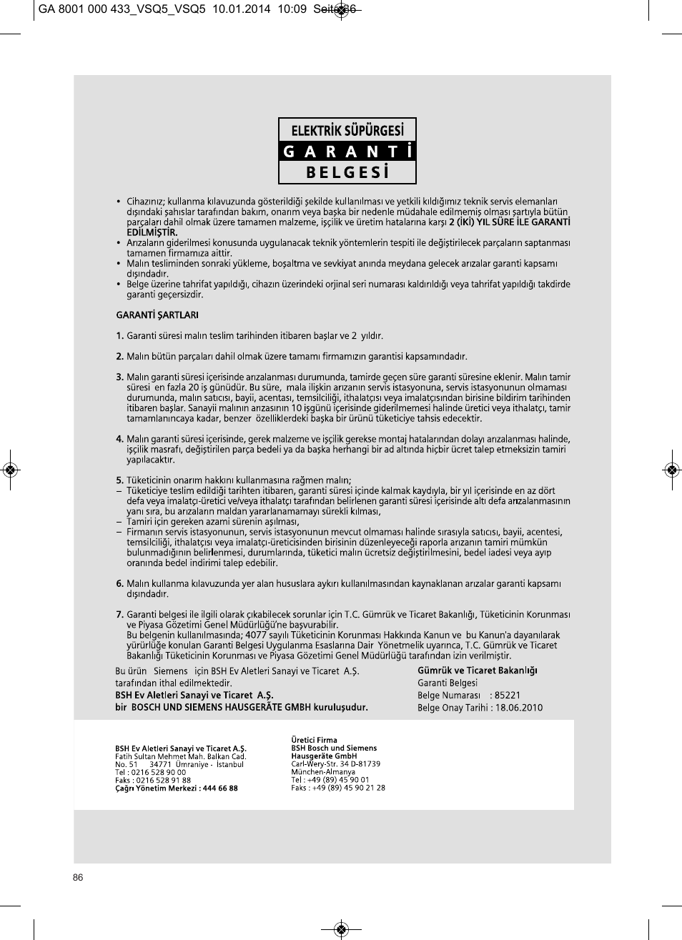 Siemens VSQ5X12M1 User Manual | Page 87 / 96