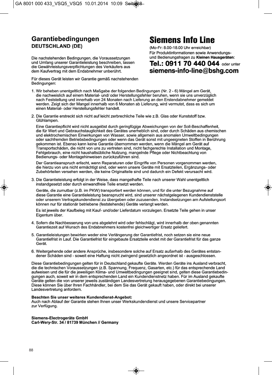 Siemens VSQ5X12M1 User Manual | Page 88 / 96