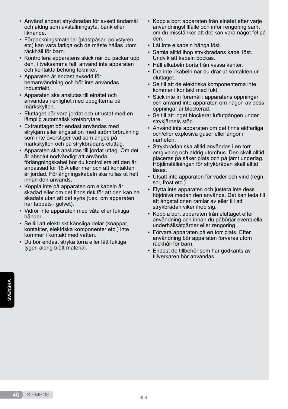 Siemens TN20350 User Manual | Page 40 / 100