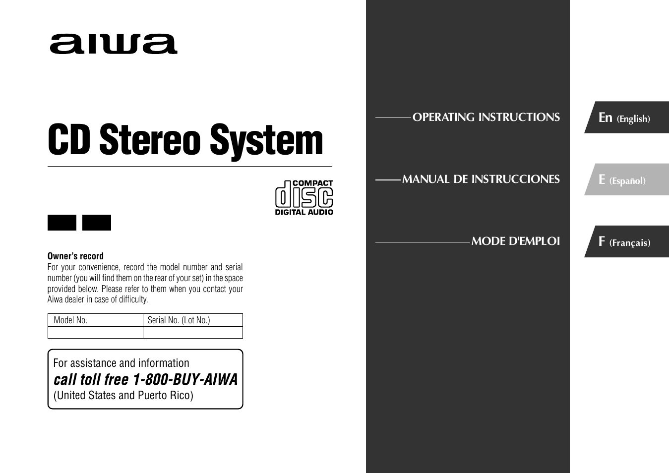 Aiwa XR-X77 User Manual | 16 pages