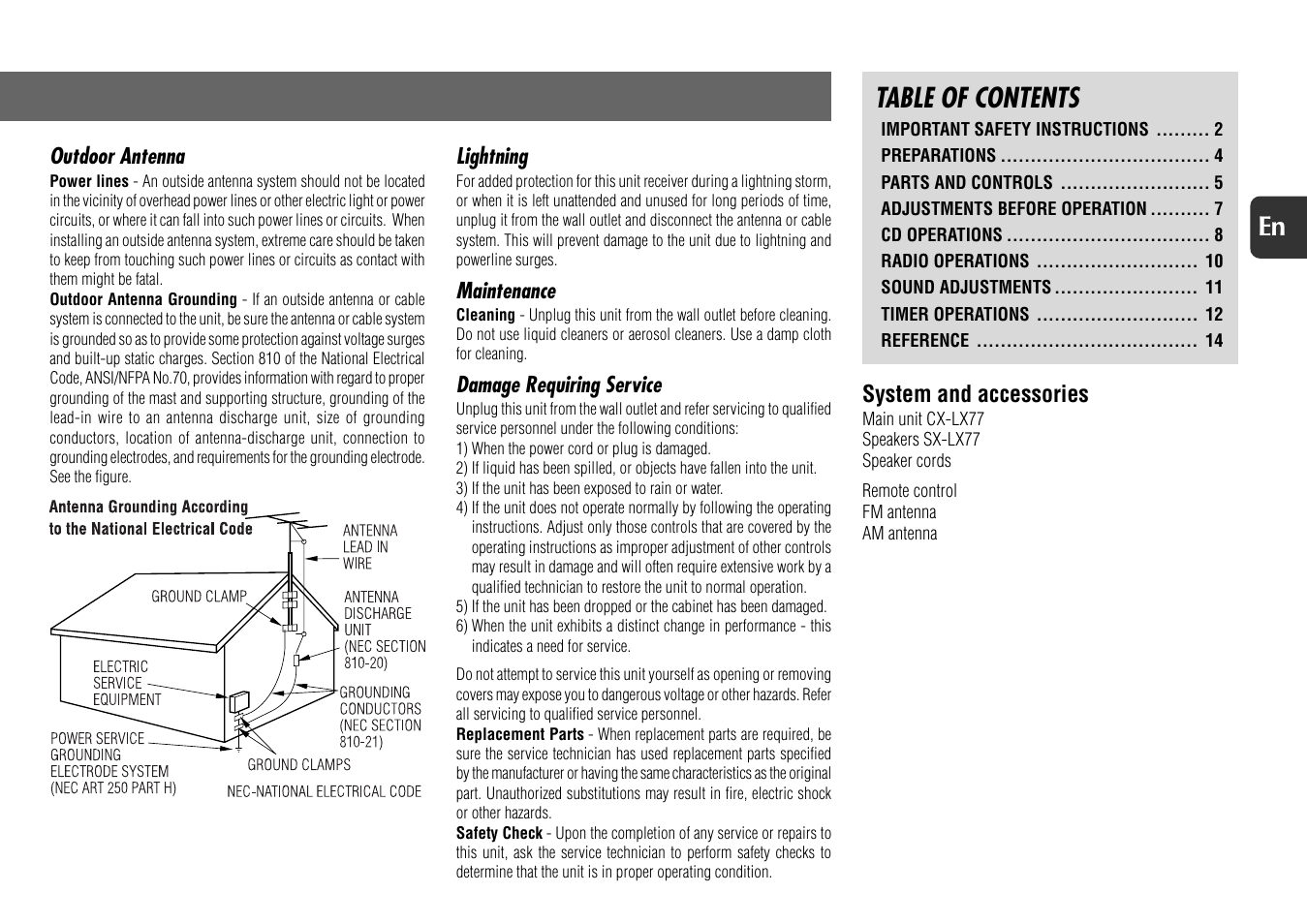 Aiwa XR-X77 User Manual | Page 3 / 16