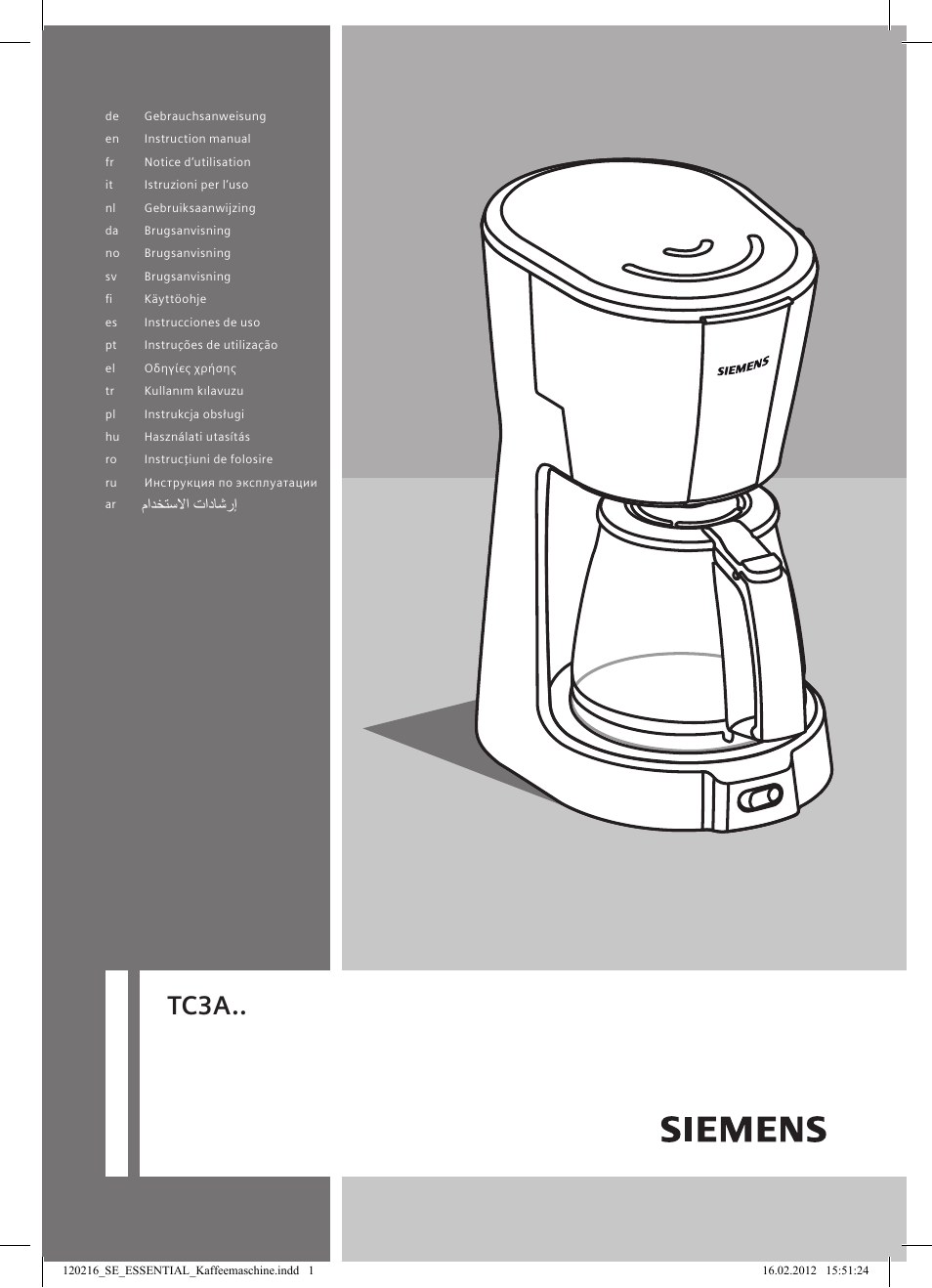 Siemens TC3A0103 User Manual | 74 pages