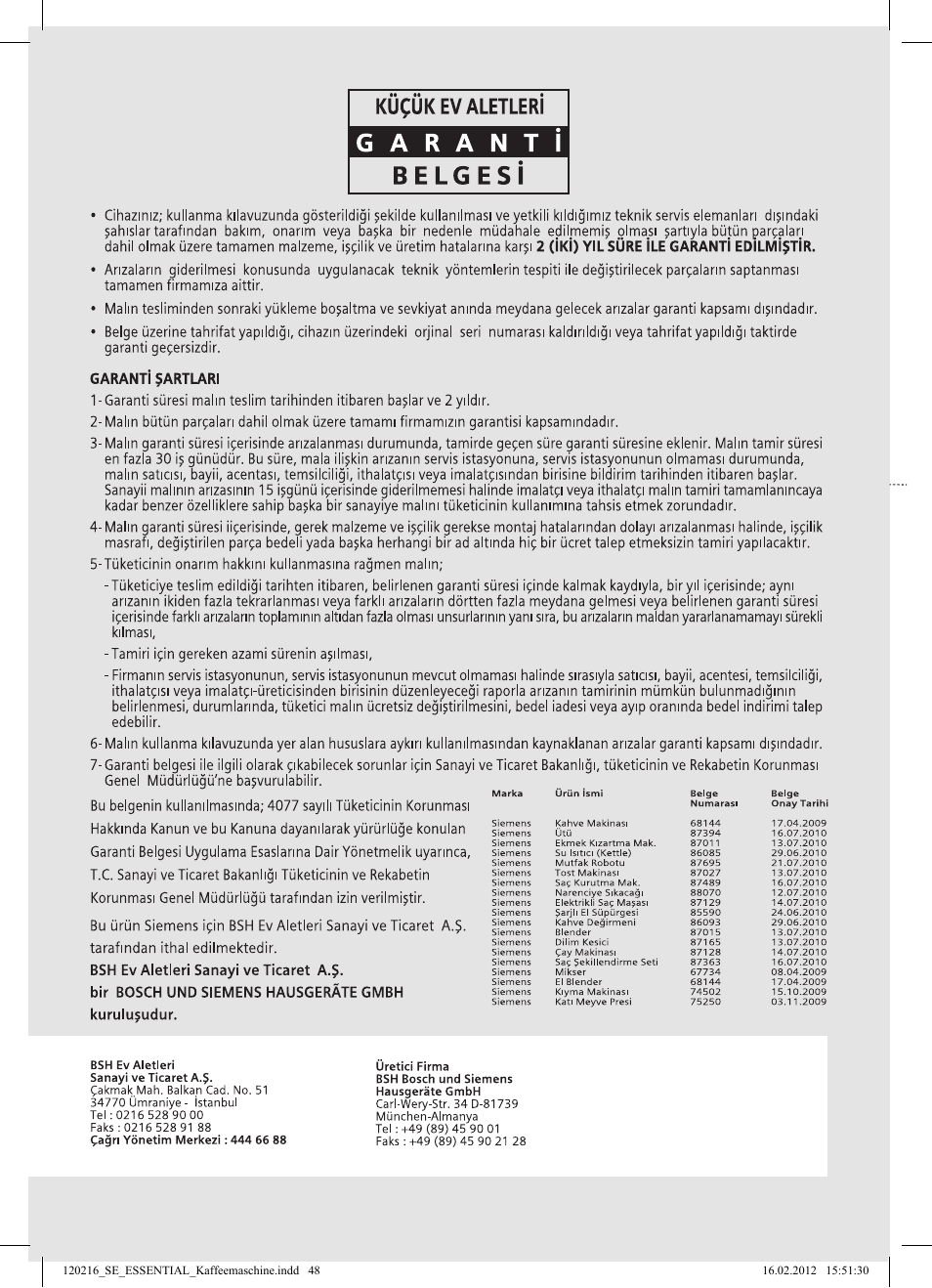 Siemens TC3A0103 User Manual | Page 48 / 74